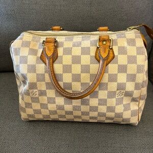 Louis Vuitton Damier Azul White Speedy 25